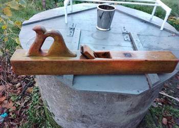 Stary Duży drewniany strug hebel ręczny antyk