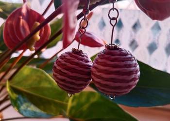 Kolczyki kule fiolet