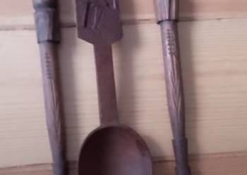 Stare Łyżki rzeźbione ozdobne Stare Łyżki rzeźbione ozdobne