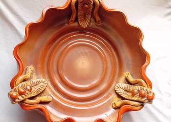 Olbrzymia secesyjna misa - owocarka z polewą uranową. Carstens Georgenthal.