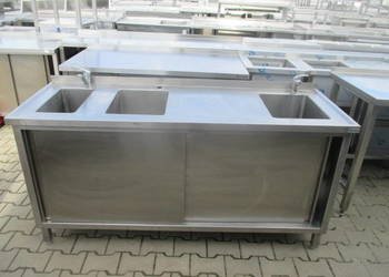 Zlew Gastronomiczny 3 Komorowy Z Drzwiami 170/60/85 Zlew Gastronomiczny 3 Komorowy Z Drzwiami 170/60/85