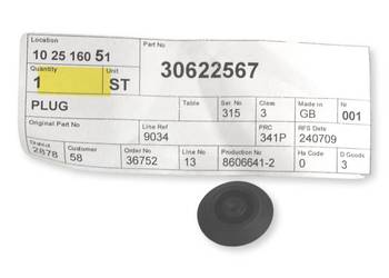 VOLVO zaslepka 12 mm drzwi nadwozia OE 30622567