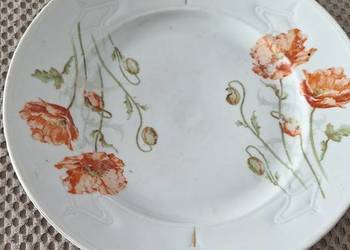 talerz patera DALLWITZ Dalovice ręcznie malowane maki Bavaria PRL