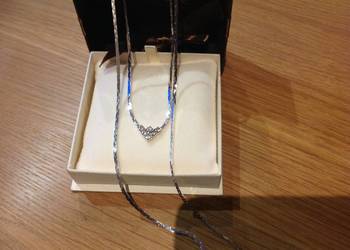 Srebrny Choker Łancuszek cyrkonie
