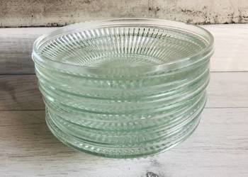 Podstawki spodek salaterki talerz PRL małe szklane 6 sztuk