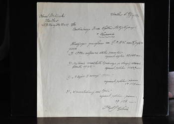 List malarza Karola Stobieckiego w sprawie wystawy 1954