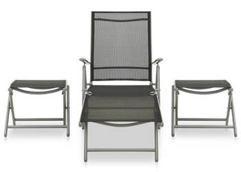 3-cz. zestaw mebli do ogrodu textilene aluminium srebrny WM-312199