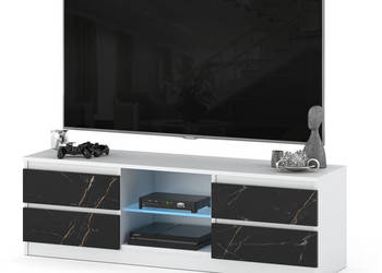 Szafka rtv stolik 4 szuflady nowoczesna do salonu 138cm biały san sebastian
