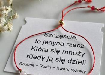 Bransoletka Szczęścia Kamienie naturalne Jedwabny Czerwony Sznurek