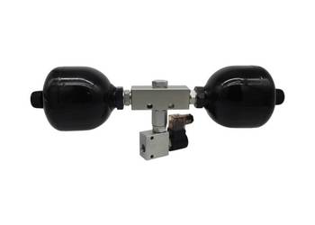 HYDROAKUMULATOR PODWÓJNY 0,32L Z ELEKTROZAWOREM NC 220V [8595]