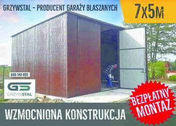 Wysoki GARAŻ BLASZANY  - Wiata , Hala , Magazyn Blaszany - GRZYWSTAL