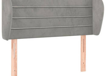 Zagłówek uszak jasnoszary 83x23x78/88 cm aksamitny WM-3117314