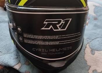Kask motocyklowy CYRIL R1 czarny mat żółty neon L NOWY