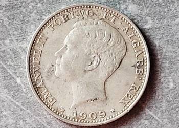 39) PORTUGALIA srebro - 200 Reis - 1909 r.