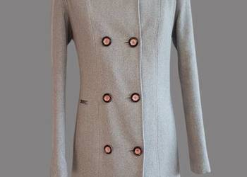 Damski zimowy szary płaszcz z długim rękawem z kapturem Nicoll 40/L