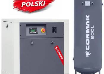Kompresor śrubowy LUFT 700 - 5,5kW - 650L/min.+ Zbiornik pionowy 200 L