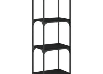 4-poziomowy regał na książki czarny 40x30x120 cm WM-837632