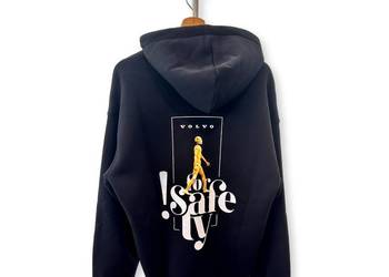 VOLVO bluza z nadrukiem ""Volvo For Safety"" typu hoodie czarna OE