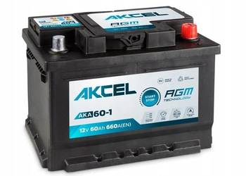 Akumulator Akcel AGM 12V 60Ah 660A P+