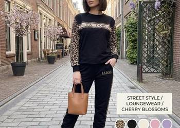 • Komplet dresowy LA DOIR (Bluza + Spodnie) z panterką