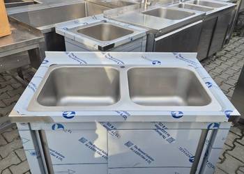 Zlew Gastronomiczny 2 Komorowy Drzwi Suwane 100/60/85 F