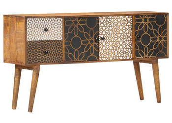 Szafka z nadrukiem 130 x 30 x 70 cm lite drewno mango WM-247917