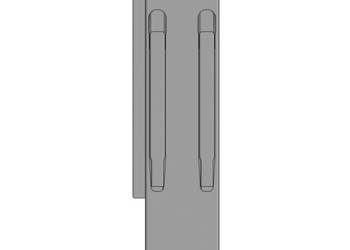 Słupek K20, tył lewy z zamkn. do burty 400 mm, Kinnegrip