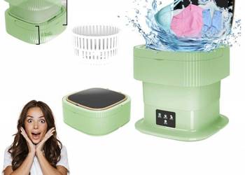 SUCIKORIO mini pralka kempingowa z wirówką przenośna ZIELONA składana 4,5l