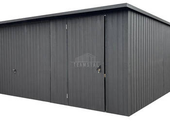 Garaż blaszany 5x6m - brama uchylna - drzwi - okno dach TS1144