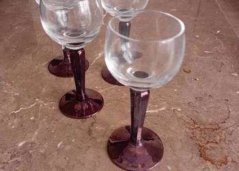 Włoskie kieliszki szklane dwukolorowe