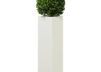 Donice ogrodowe 2 szt. białe trójkątne 30x26x75 cm stal WM-851146