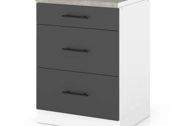 Szafka Kuchenna Stojąca Z Blatem 3 Szuflady 60cm Spremium Szary Mat