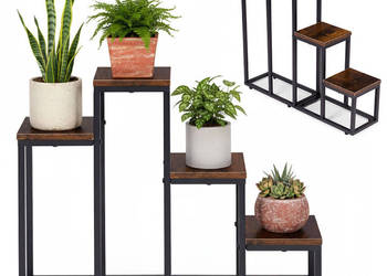 Kwietnik stojący stojak na kwiaty ozdoby 4 półki loft ModernHome