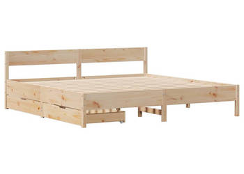 Rama łóżka bez materaca lite drewno sosnowe 200x200 cm WM-3301737