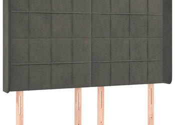 Zagłówek do łóżka z LED ciemnoszary 147x16x118/128cm aksamit WM-3124097