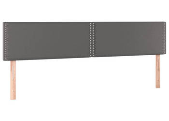 Zagłówek do łóżka z LED szary 200x5x78/88 cm sztuczna skóra WM-3121584