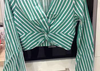 Crop Top Bluzka Damska RIVER ISLAND r S/M Zielona Paski