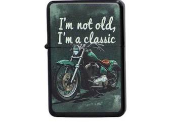 Zapalniczka Benzynowa Zielony Motocykl – "I'm not old, I'm a classic"