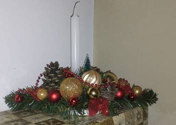 Stroik świąteczny bożonarodzeniowy średnica 35 cm szerokość prawie 20