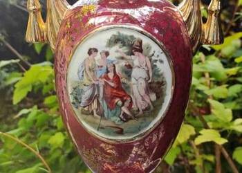 Lampa Empire Ware England z 2 uchwytami
scenką w stylu wiedeńskim i złotym