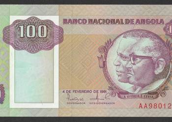 ANGOLA 100 KWANZAS 1991 - STAN BANKOWY UNC
