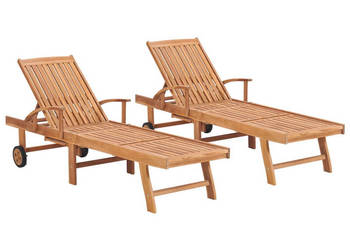 Leżaki 2 szt. lite drewno tekowe WM-3073169