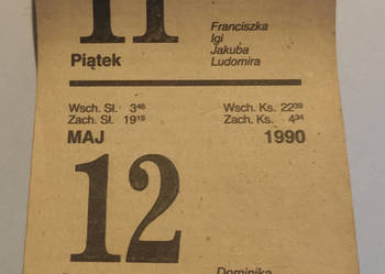 tusind baseball pint Kartka z kalendarza kalendarz kartki 1990 zdzierak kartki pr Szczecin -  Sprzedajemy.pl