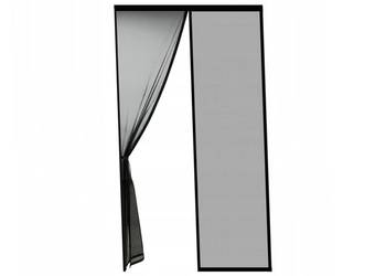 Moskitiera do Drzwi Okien Magnetyczna Trwała Czarna 65x200cm