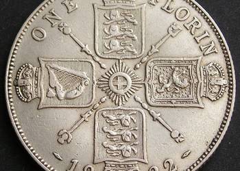 WIELKA BRYTANIA 1 FLORIN 1922 - KRÓL JERZY V - SREBRO