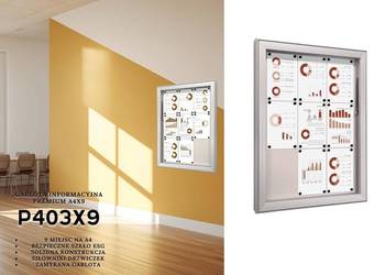 Gablota informacyjna zewnętrzna - solidna - do urzędu, szkoły, sądu