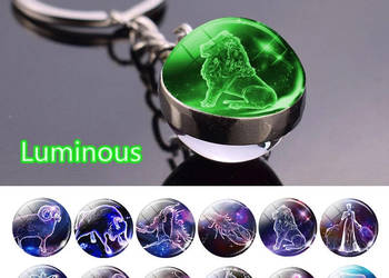 2 x Brelok do kluczy Luminous - (świecący) - Znak Zodiaku