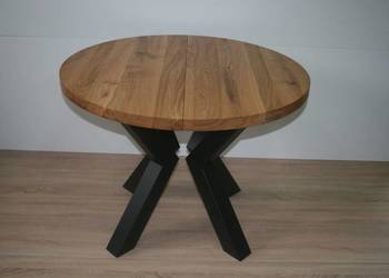 Stół okrągły dębowy rozkładany ( lity dąb) LOFT