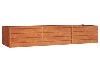 Podwyższona donica rdzawa 240x80x45 cm stal kortenowska WM-151960