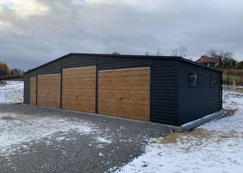 Garaż blaszany 12x6 konstrukcja profil  PRODUCENT SZYBKIE TERMINY